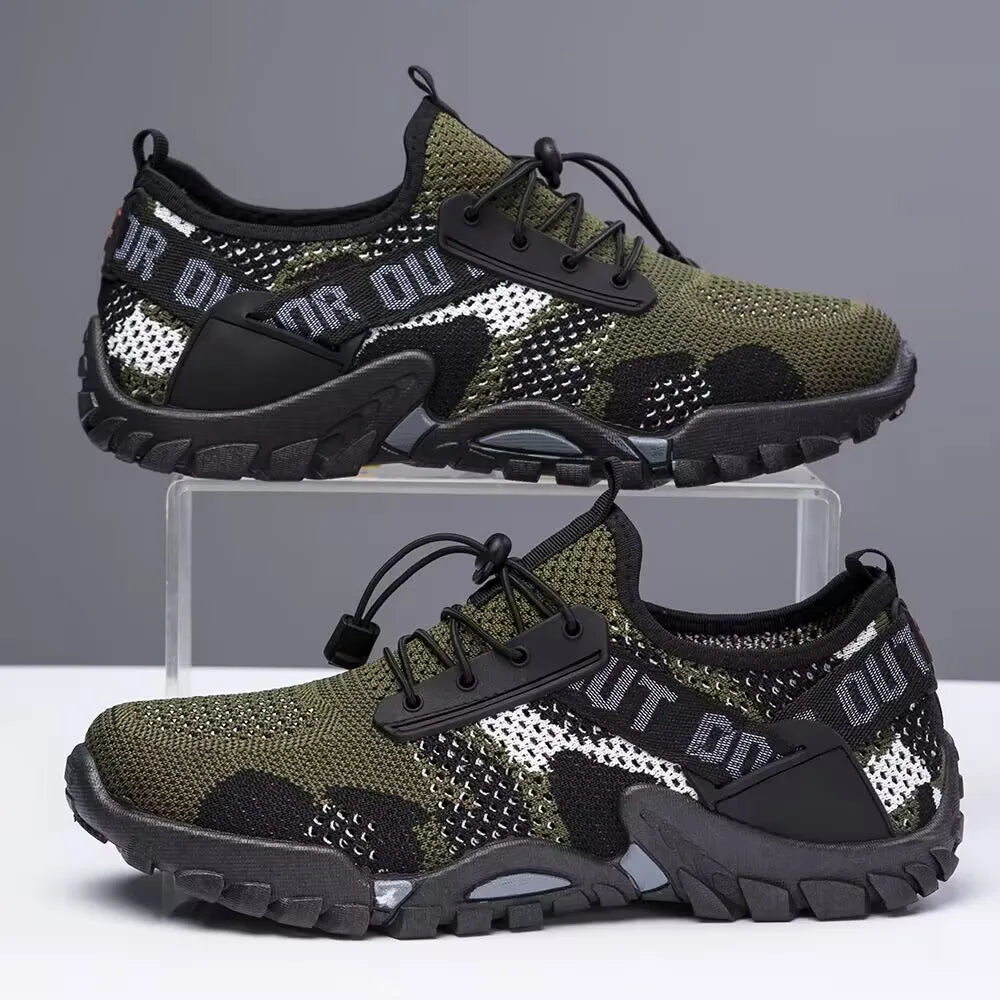 New Men's Shoes Flying Woven Mesh Sports Breathable Light Casual Sports Running Soft Sole Travel Shoes Sneakers Off White Shoes